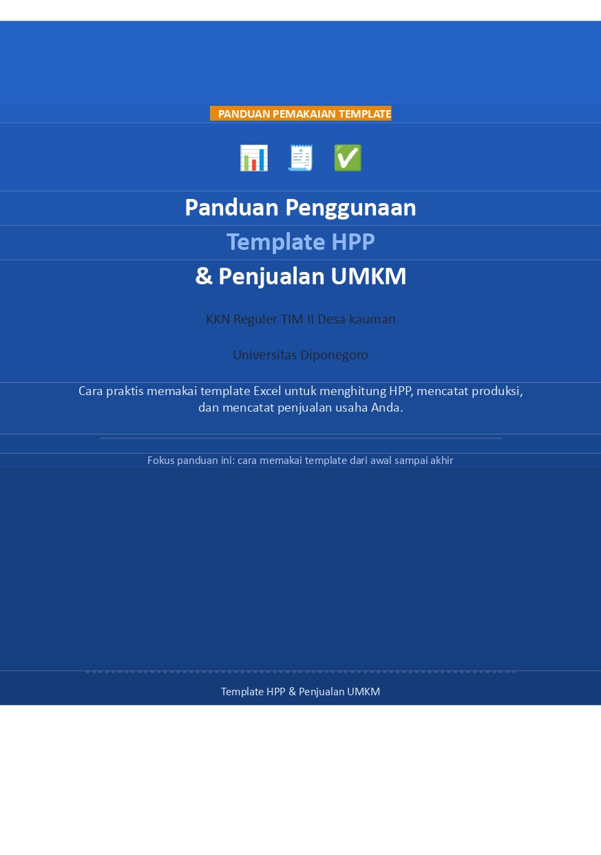 Modul Panduan Template HPP dan Penjualan UMKM